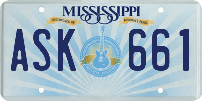 MS license plate ASK661