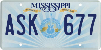 MS license plate ASK677