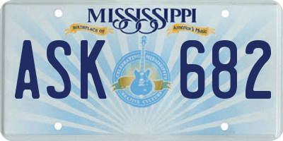 MS license plate ASK682