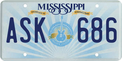 MS license plate ASK686