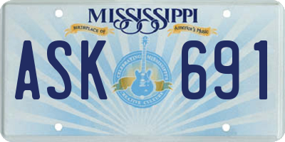 MS license plate ASK691
