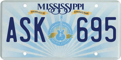 MS license plate ASK695
