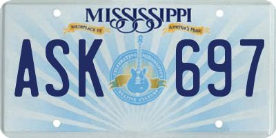 MS license plate ASK697