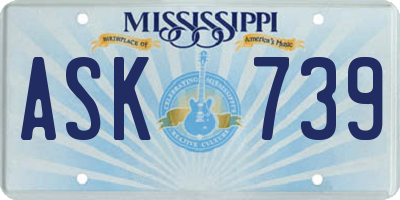 MS license plate ASK739
