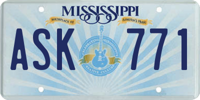 MS license plate ASK771