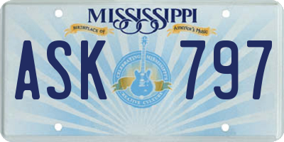 MS license plate ASK797