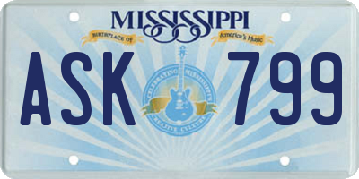 MS license plate ASK799