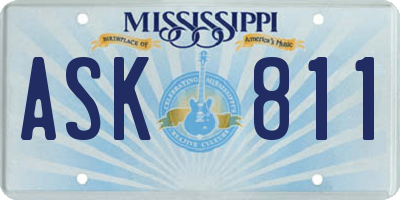 MS license plate ASK811