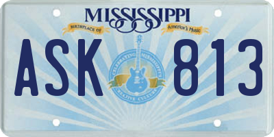 MS license plate ASK813