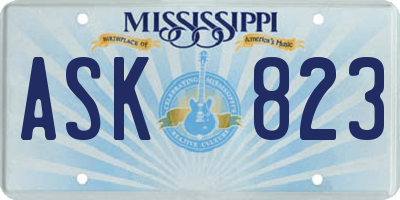 MS license plate ASK823