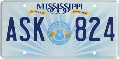 MS license plate ASK824