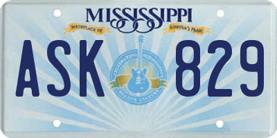 MS license plate ASK829