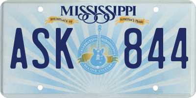 MS license plate ASK844
