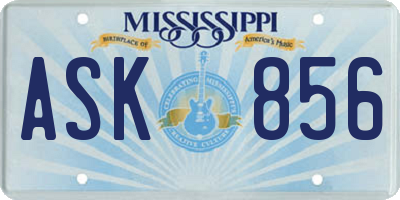 MS license plate ASK856