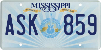 MS license plate ASK859