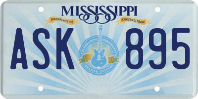 MS license plate ASK895