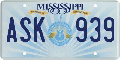 MS license plate ASK939