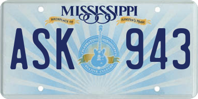 MS license plate ASK943