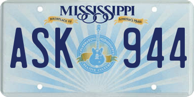 MS license plate ASK944
