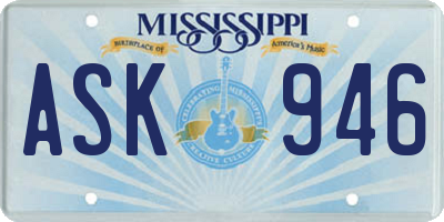 MS license plate ASK946