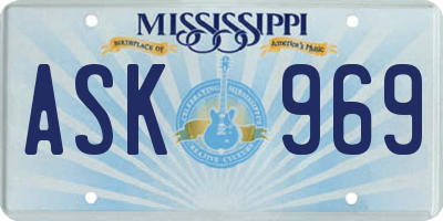 MS license plate ASK969