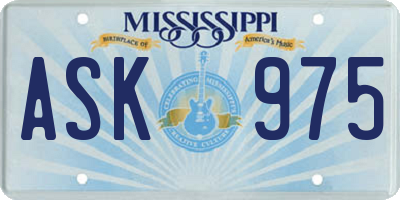 MS license plate ASK975