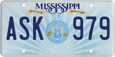 MS license plate ASK979