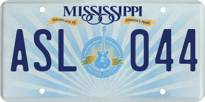 MS license plate ASL044