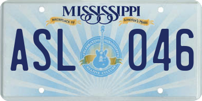 MS license plate ASL046