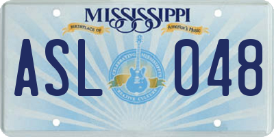 MS license plate ASL048