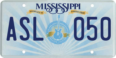MS license plate ASL050