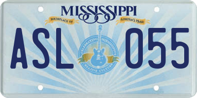 MS license plate ASL055