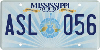 MS license plate ASL056