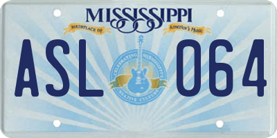 MS license plate ASL064