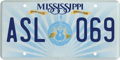 MS license plate ASL069