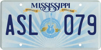 MS license plate ASL079