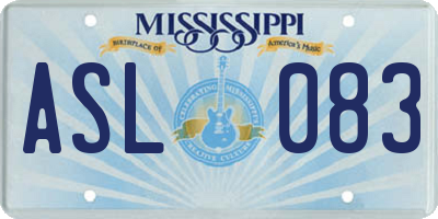 MS license plate ASL083
