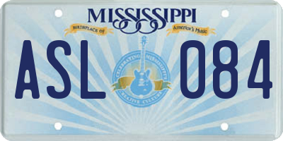 MS license plate ASL084