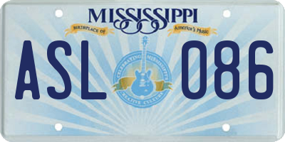 MS license plate ASL086