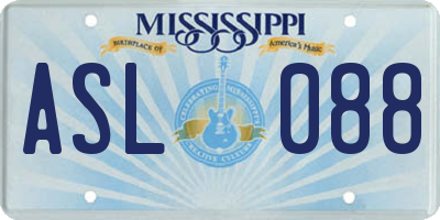 MS license plate ASL088