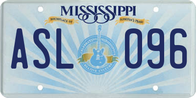 MS license plate ASL096