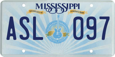 MS license plate ASL097