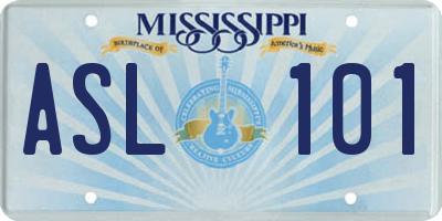 MS license plate ASL101