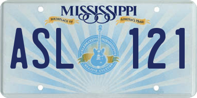 MS license plate ASL121