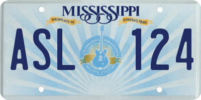 MS license plate ASL124
