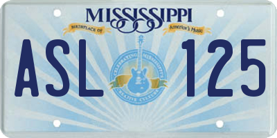 MS license plate ASL125