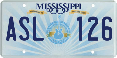 MS license plate ASL126