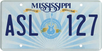 MS license plate ASL127