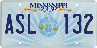 MS license plate ASL132