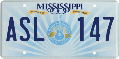 MS license plate ASL147